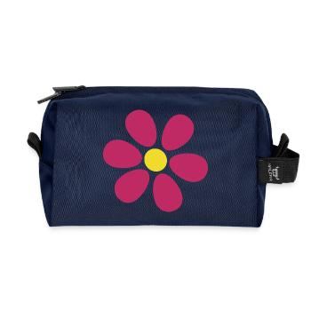 pinke Blume rot violette Blumen Blüte Flower Shirt - Recycelte Kulturtasche - Navy - Vorne