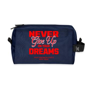 Never Give Up - Recycelte Kulturtasche - Navy - Vorne