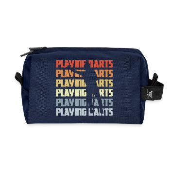 Play Darts Vintage Look - Recycled Toiletry Zip Bag - navy - Front