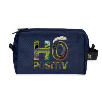 Eisenbahn Buchstaben Kunst - Recycelte Kulturtasche - Navy - Vorne