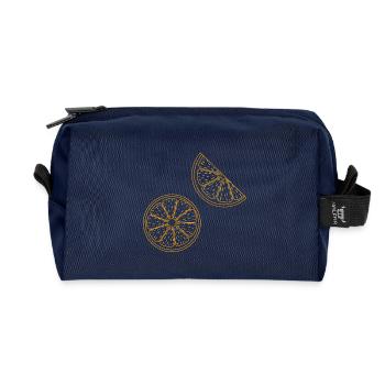 Esthétique rétro d’agrumes en tranche d’orange - Trousse de toilette en tissu recyclé - marine - Devant