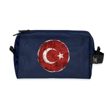 Türkei Flagge Kreis-Design - Recycelte Kulturtasche - Navy - Vorne