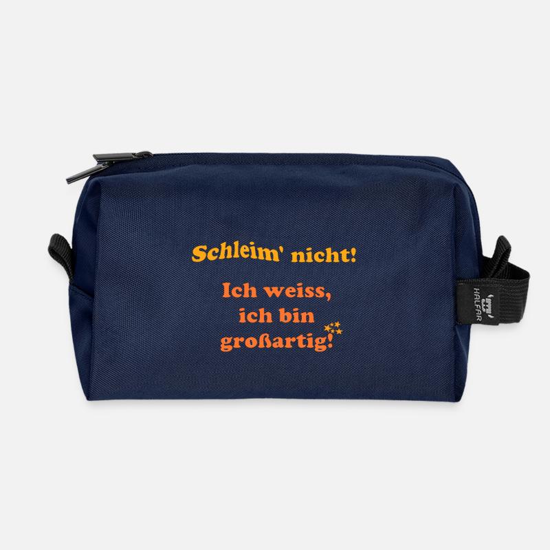 Schleim nicht, ich weiß ich bin grossartig - Recycelte Kulturtasche - Navy