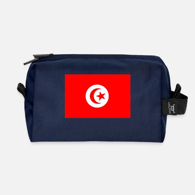 Drapeau Tunisie - Trousse de toilette en tissu recyclé - marine