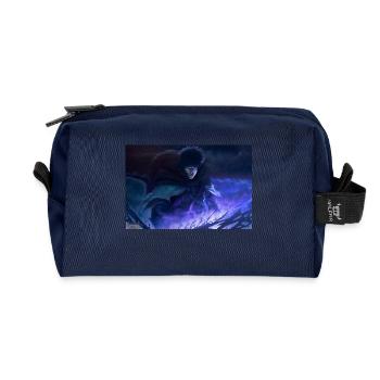 Fierce Warrior in the Dark - Recycled Toiletry Zip Bag - navy - Front