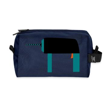 Bohrer Werkzeug Geschenkidee Handwerker Hobby - Recycelte Kulturtasche - Navy - Vorne