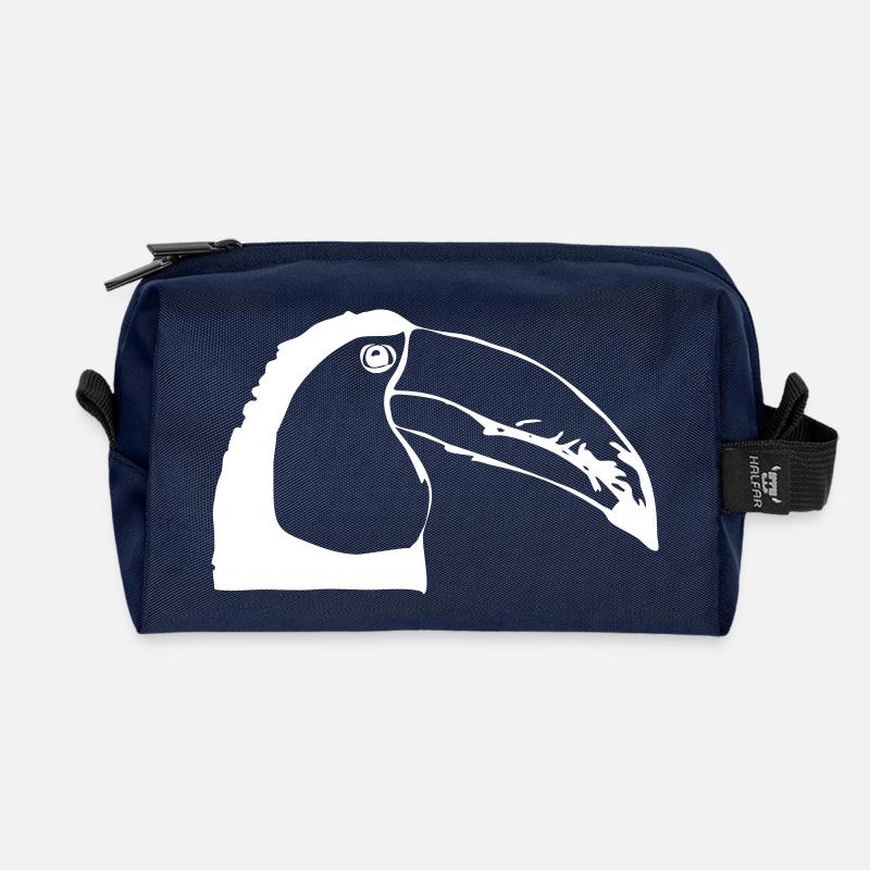 Tukan im Profil - Recycelte Kulturtasche - Navy