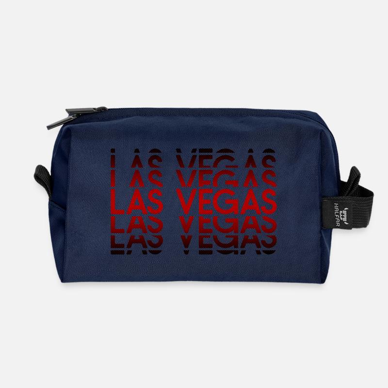 Las Vegas Neon Pattern - Recycled Toiletry Zip Bag - navy