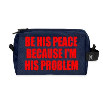 be his peace because i'm his problem - Trousse de toilette en tissu recyclé - marine - Devant