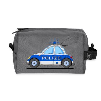 Polizeiauto Blau - Recycelte Kulturtasche - Anthrazit - Vorne