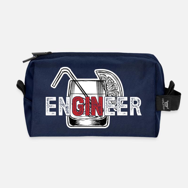 enGINeer haha funny dude Artboard 1 - Recycled Toiletry Zip Bag - navy