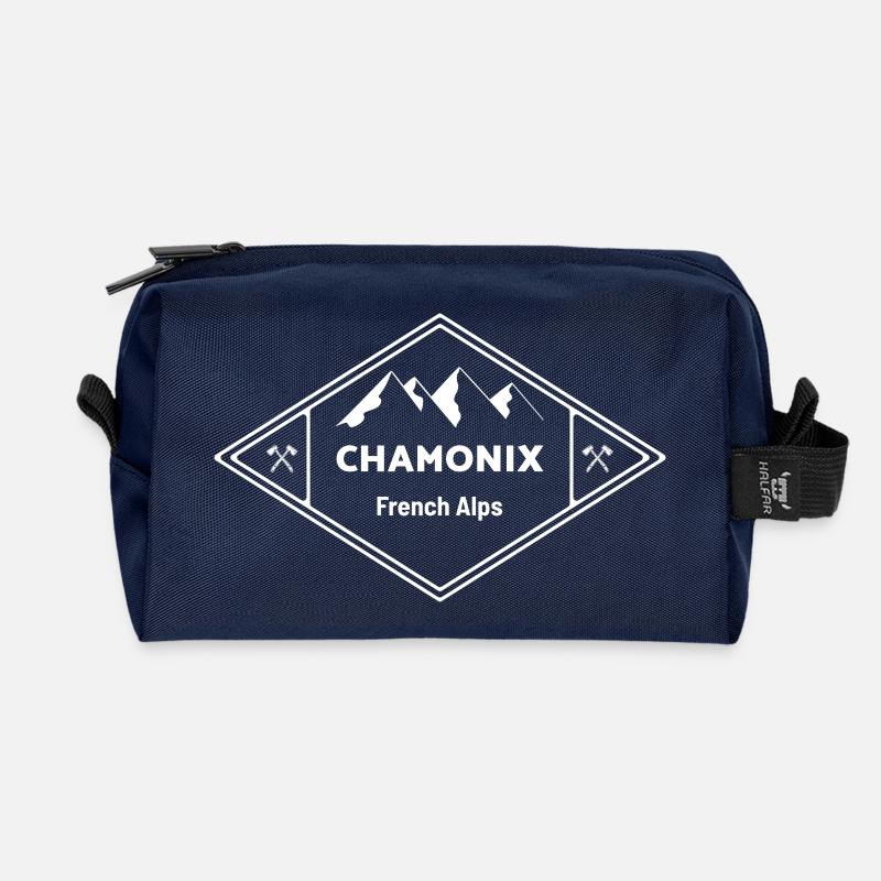 weißer Diamant Chamonix - Recycelte Kulturtasche - Navy