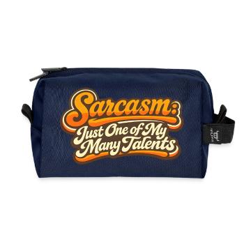 Sarkasmus eines meiner Talente Retro Spruch - Recycelte Kulturtasche - Navy - Vorne