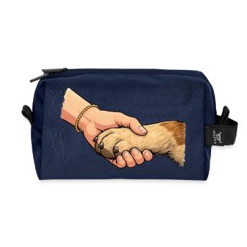 Paw-friendly handshake - Recycled Toiletry Zip Bag - navy - Front