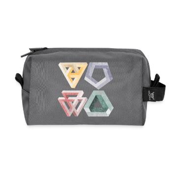 optical illusions - Recycled Toiletry Zip Bag - anthracite - Front