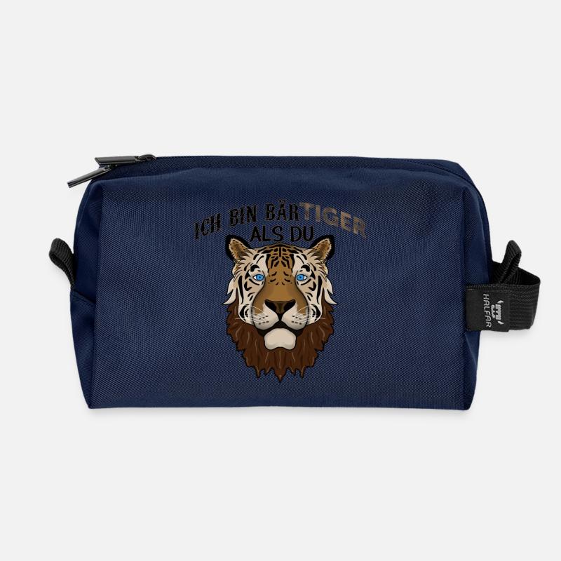 Ich bin BärTiger als du - Recycelte Kulturtasche - Navy