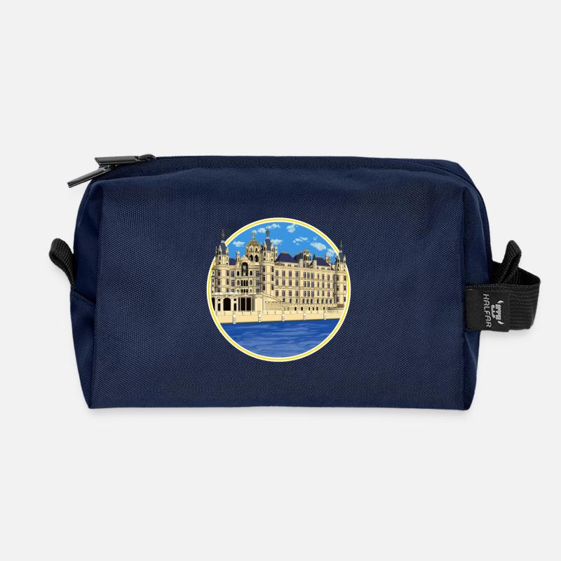 Schweriner Schloss - Recycelte Kulturtasche - Navy