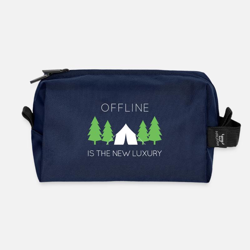 Offline ist der neue Luxus - Recycelte Kulturtasche - Navy