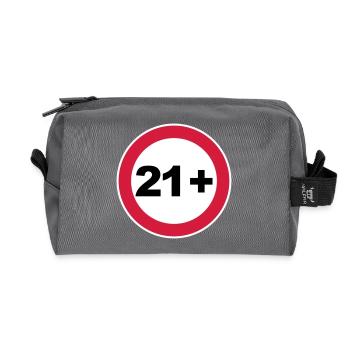 21st birthday 21+ - Recycled Toiletry Zip Bag - anthracite - Front
