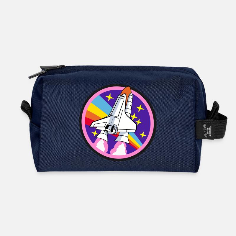 Space Shuttle - Recycled Toiletry Zip Bag - navy