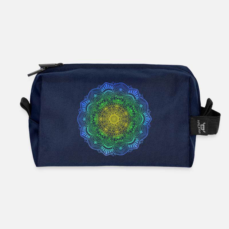 Mandala - Recycled Toiletry Zip Bag - navy