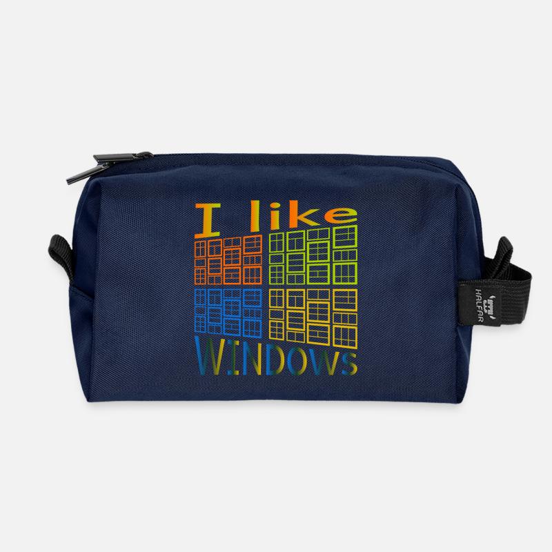 I like Windows - Recycelte Kulturtasche - Navy