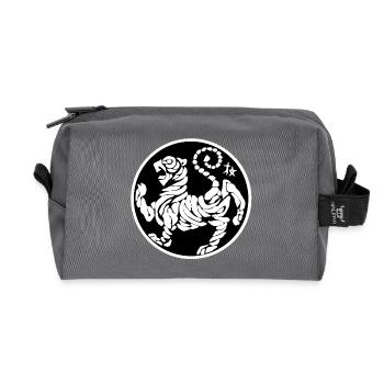 Shotokan Tigre blanc sur noir - Trousse de toilette en tissu recyclé - anthracite - Devant