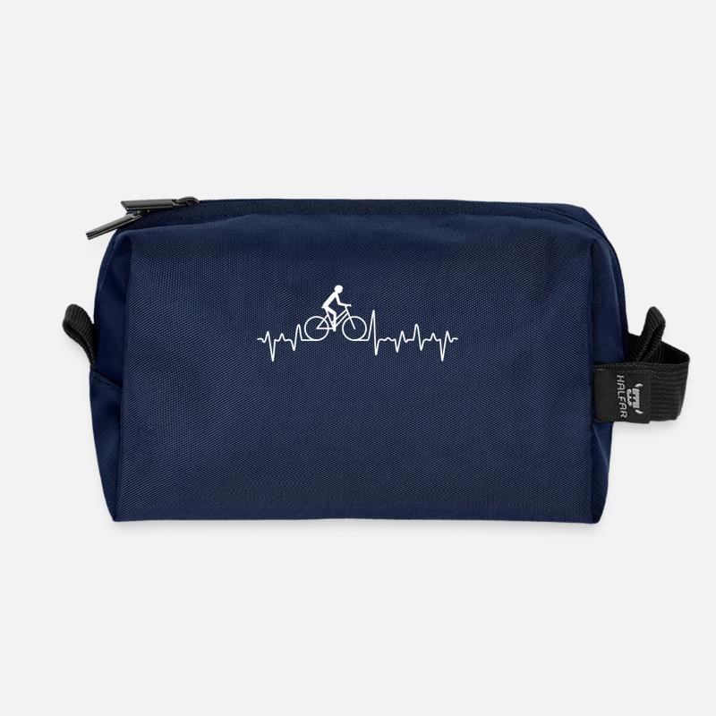Fahrrad Heartbeat Geschenk - Recycelte Kulturtasche - Navy