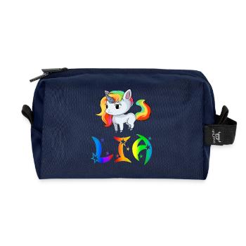 Lia Unicorn - Recycled Toiletry Zip Bag - navy - Front