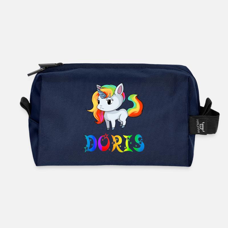 Einhorn Doris - Recycelte Kulturtasche - Navy
