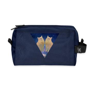 GALAXY CATS CATS AMIS CADEAU CHATS CHATONS - Trousse de toilette en tissu recyclé - marine - Devant