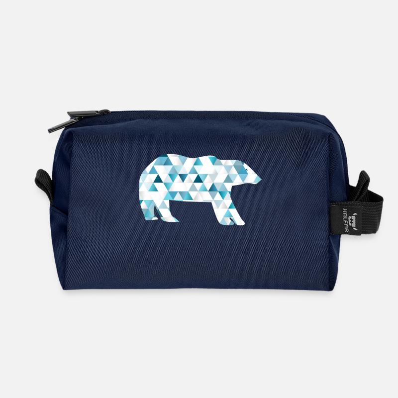 Eisbär mit Dreiecken - Recycelte Kulturtasche - Navy