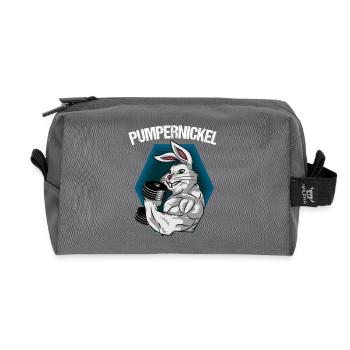 pumpernickel! Rabbits pumping - Recycled Toiletry Zip Bag - anthracite - Front