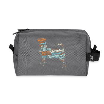 Chihuahua Wordcloud Charaktereigenschaften - Recycelte Kulturtasche - Anthrazit - Vorne