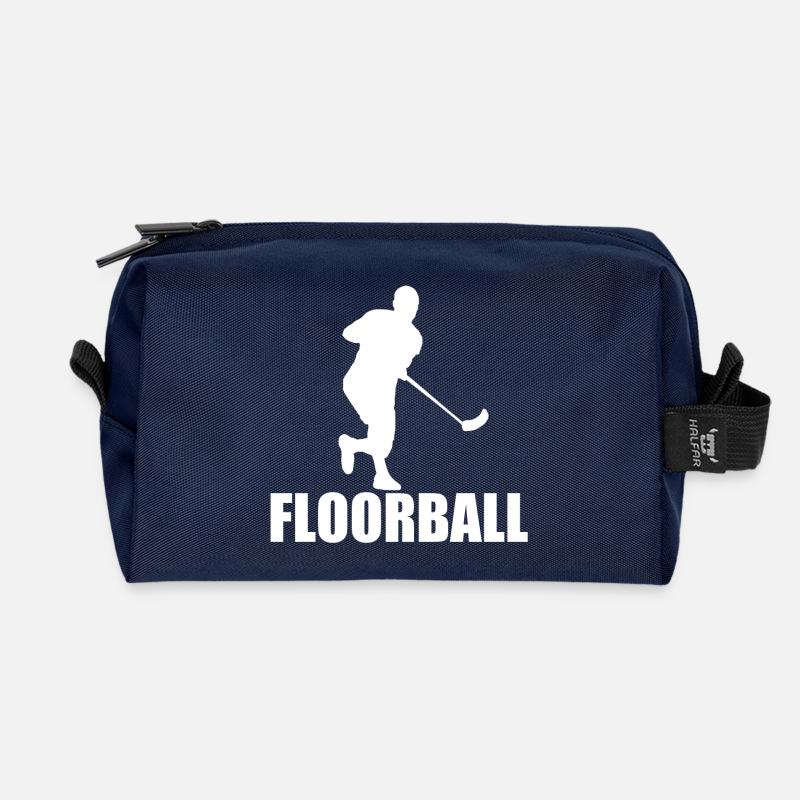 Floorball Unihockey Geschenk - Recycelte Kulturtasche - Navy