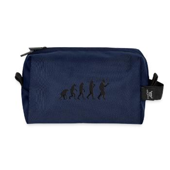 Evolution - Capitaliste - Cadeau - Trousse de toilette en tissu recyclé - marine - Devant