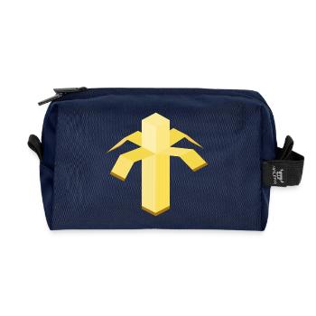 représentation abstraite d'une banane - Trousse de toilette en tissu recyclé - marine - Devant