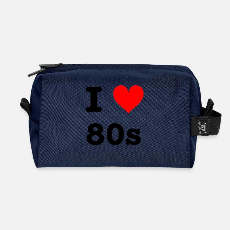 I love 80s - Recycelte Kulturtasche - Navy