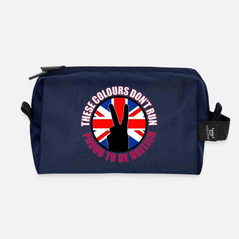 Diese Farben laufen nicht (UK) - Recycelte Kulturtasche - Navy