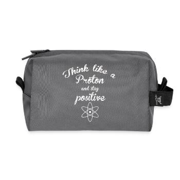 PAROLES FUNNY CHIMIE PROTON POSITIVE PHYSICS BE - Trousse de toilette en tissu recyclé - anthracite - Devant