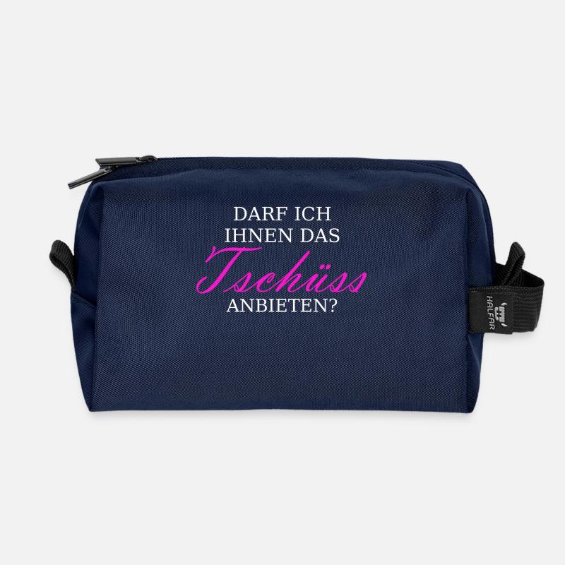 Tschüss anbieten - Recycelte Kulturtasche - Navy