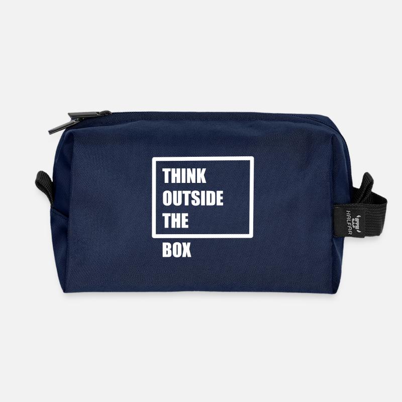Think outside the box - think differently - Recycled Toiletry Zip Bag - navy