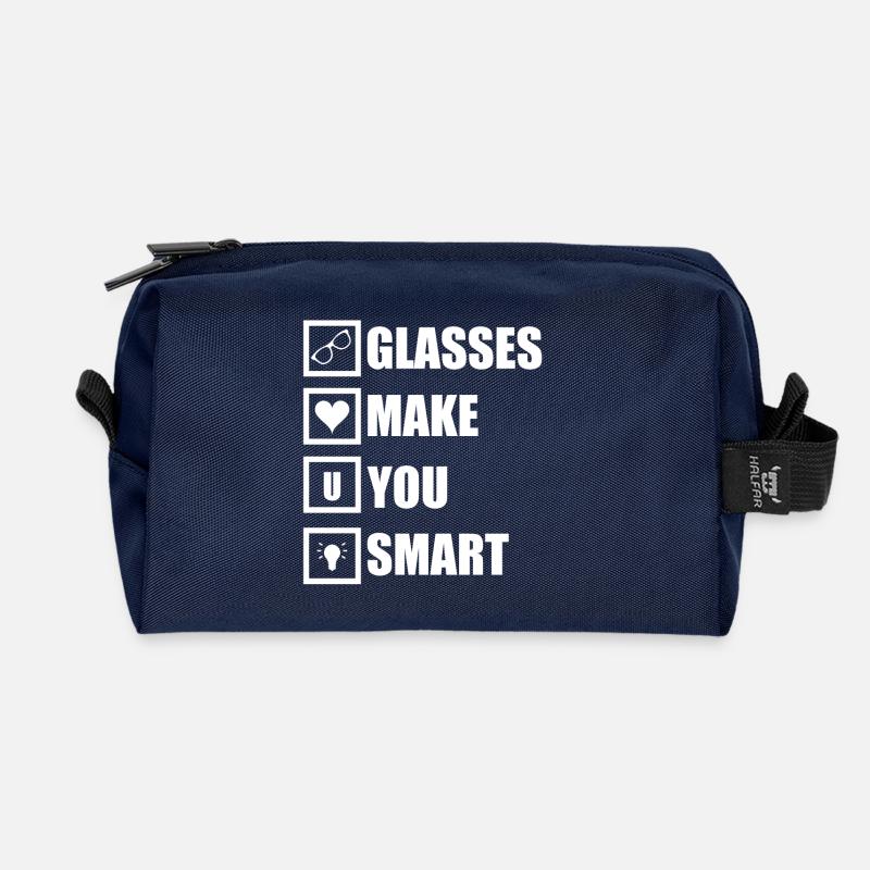 Glasses make you smart - Recycelte Kulturtasche - Navy