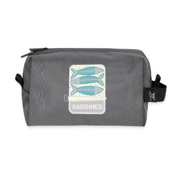 Sardinen, Dose, Angeln, Fisch, öl - Recycelte Kulturtasche - Anthrazit - Vorne