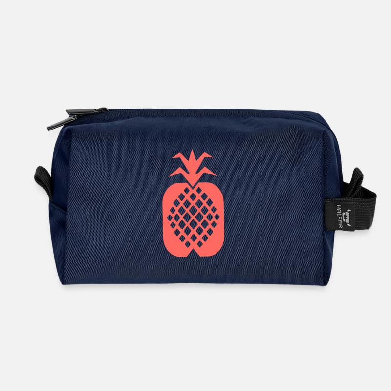 Ananas Motiv - Recycelte Kulturtasche - Navy