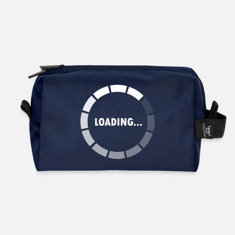 Ajax Loader - loading - waiting - Recycled Toiletry Zip Bag - navy