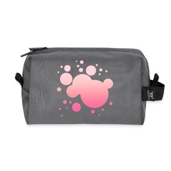 Simple Pink Color Spatter Color Splash Design - Recycled Toiletry Zip Bag - anthracite - Front