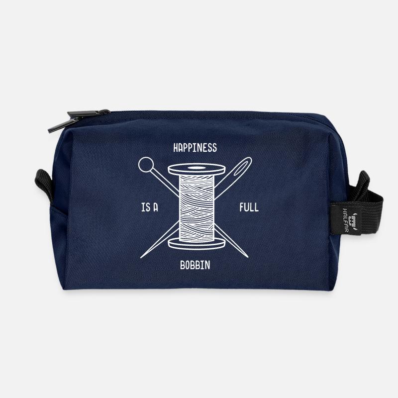 Sewing yarn tailor gift profession needle needles - Recycled Toiletry Zip Bag - navy