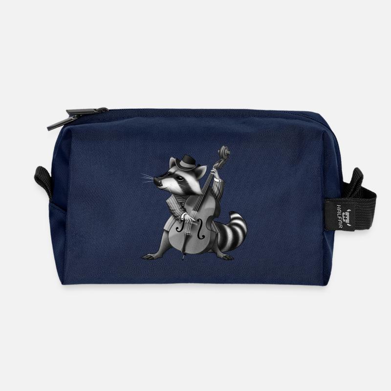 Racoon Musician - Recycelte Kulturtasche - Navy