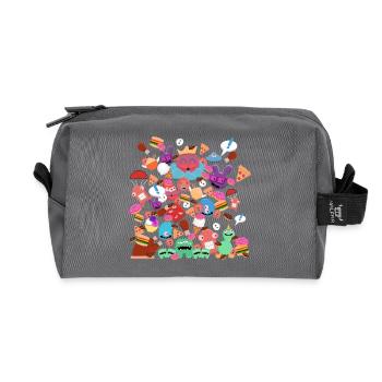 Little Monsters - Recycled Toiletry Zip Bag - anthracite - Front